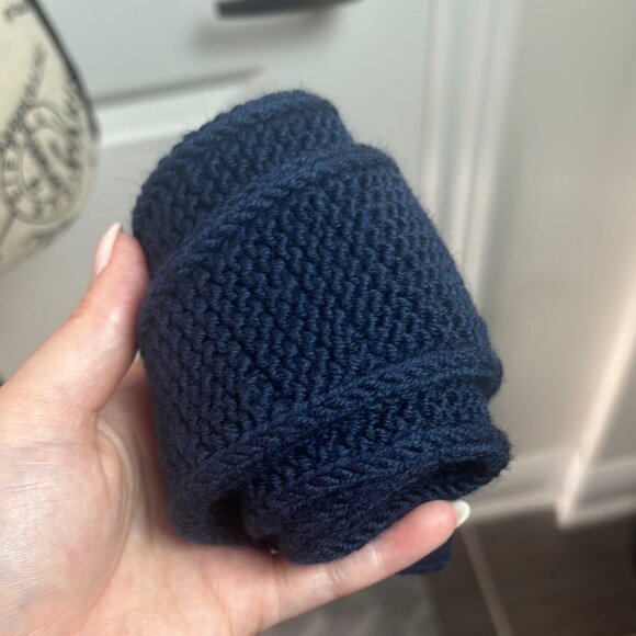 Handmade Navy Sophie Scarf – CashMerino Yarn - 35” Inspired by PetitKnit Design - Picture 1 of 8
